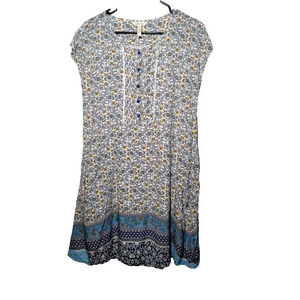 Matilda Jane Dress Sz M Floral Cottagecore Pintucked Lace Button Boho Femme Thin